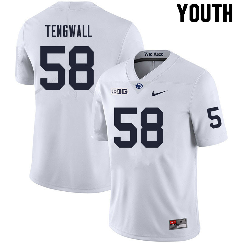 NCAA Nike Youth Penn State Nittany Lions Landon Tengwall #58 College Football Authentic White Stitched Jersey AKF2498YO